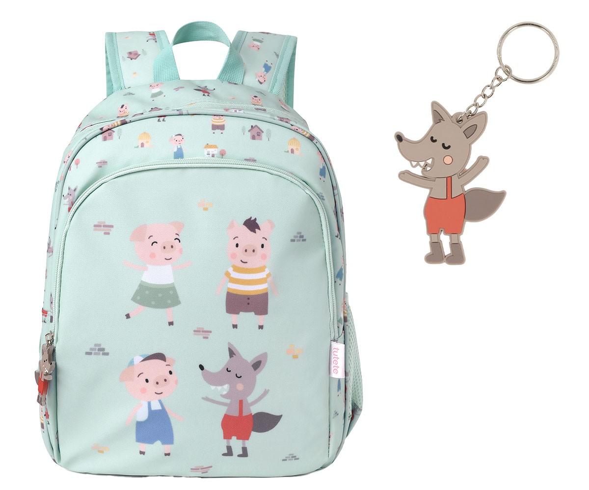 Mochila Escolar Mediana Personalizable de la Colección Vuelta al Cole The Three Little Pigs