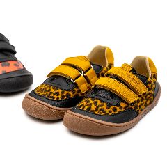 Deportiva microfibra leopardo negro y mostaza