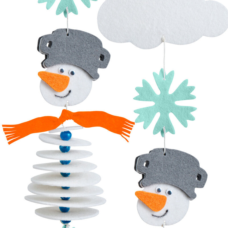 Set Creativo - Aprender a Enhebrar Guirnalda de Fieltro Muñeco de Nieve