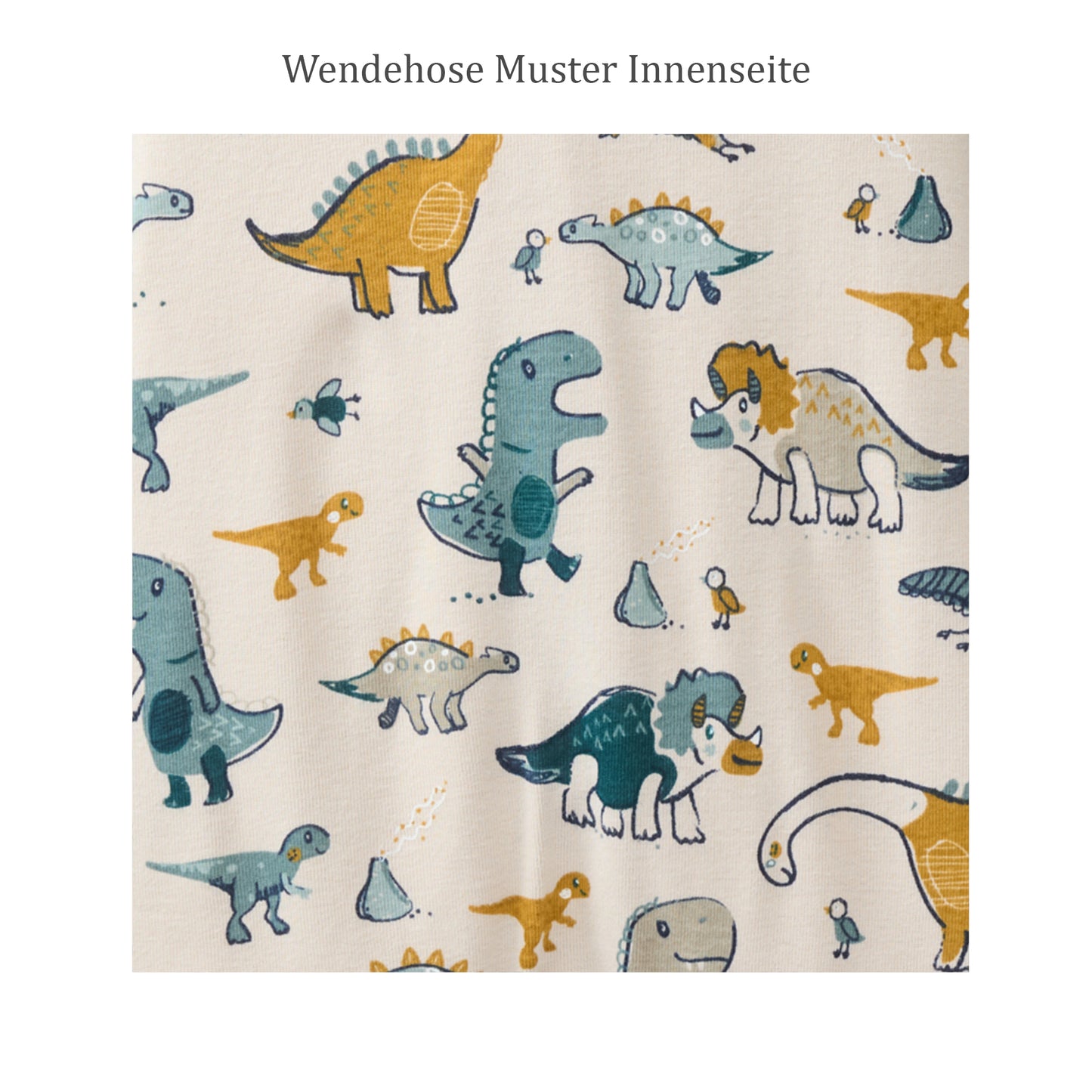 Pantalón Reversible GOTS para Bebé con Estampado de Dinosaurios en Algodón Orgánico