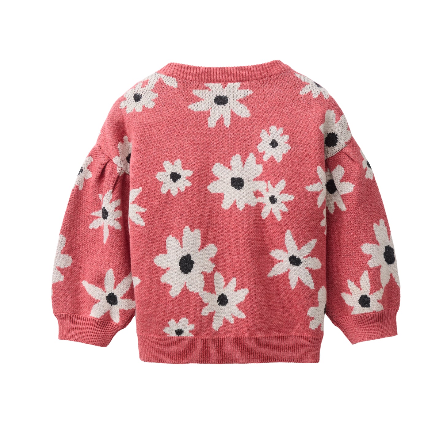 Suéter de Punto para Bebé en Algodón Orgánico GOTS - Diseño de Flores de Otoño