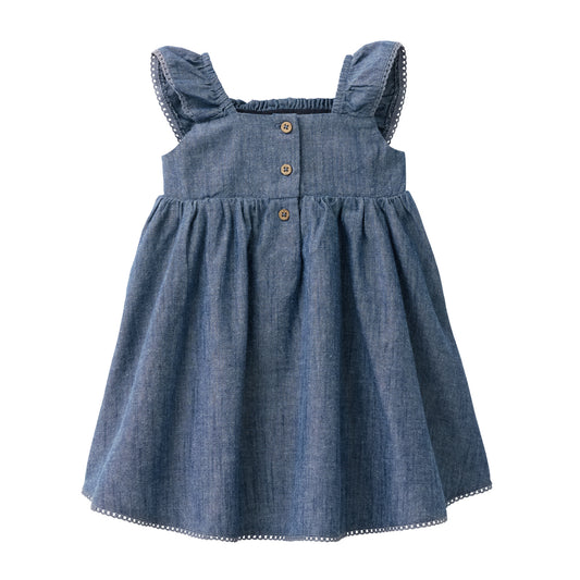 Vestido sin Mangas Azul Melánge