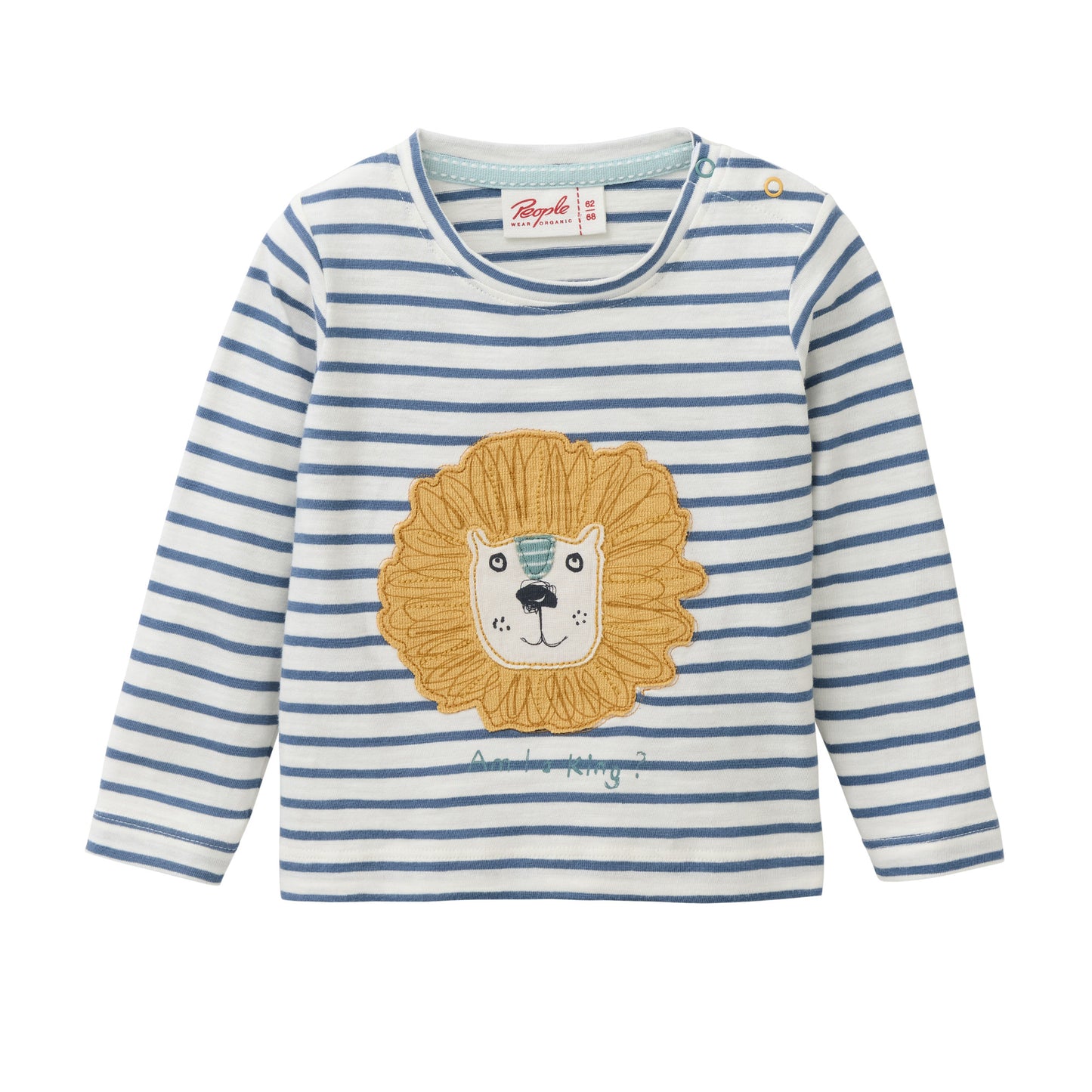 Camiseta de manga larga azul océano a rayas