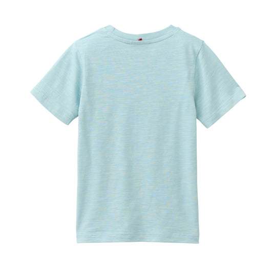 Camiseta infantil de manga corta GOTS verde menta – algodón orgánico y corte slim
