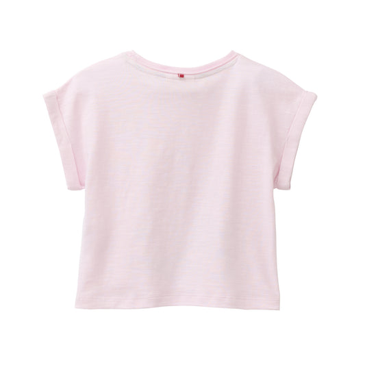 Camiseta infantil de manga corta GOTS rosa – algodón orgánico y diseño alegre