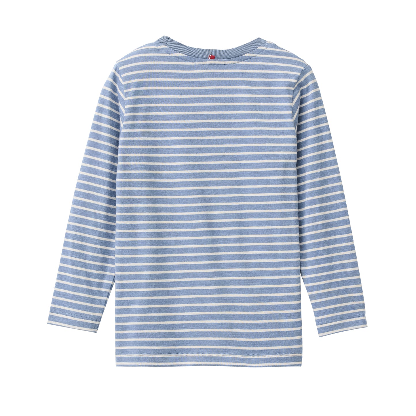 Camiseta manga larga niños algodón orgánico GOTS – Rayas azul humo