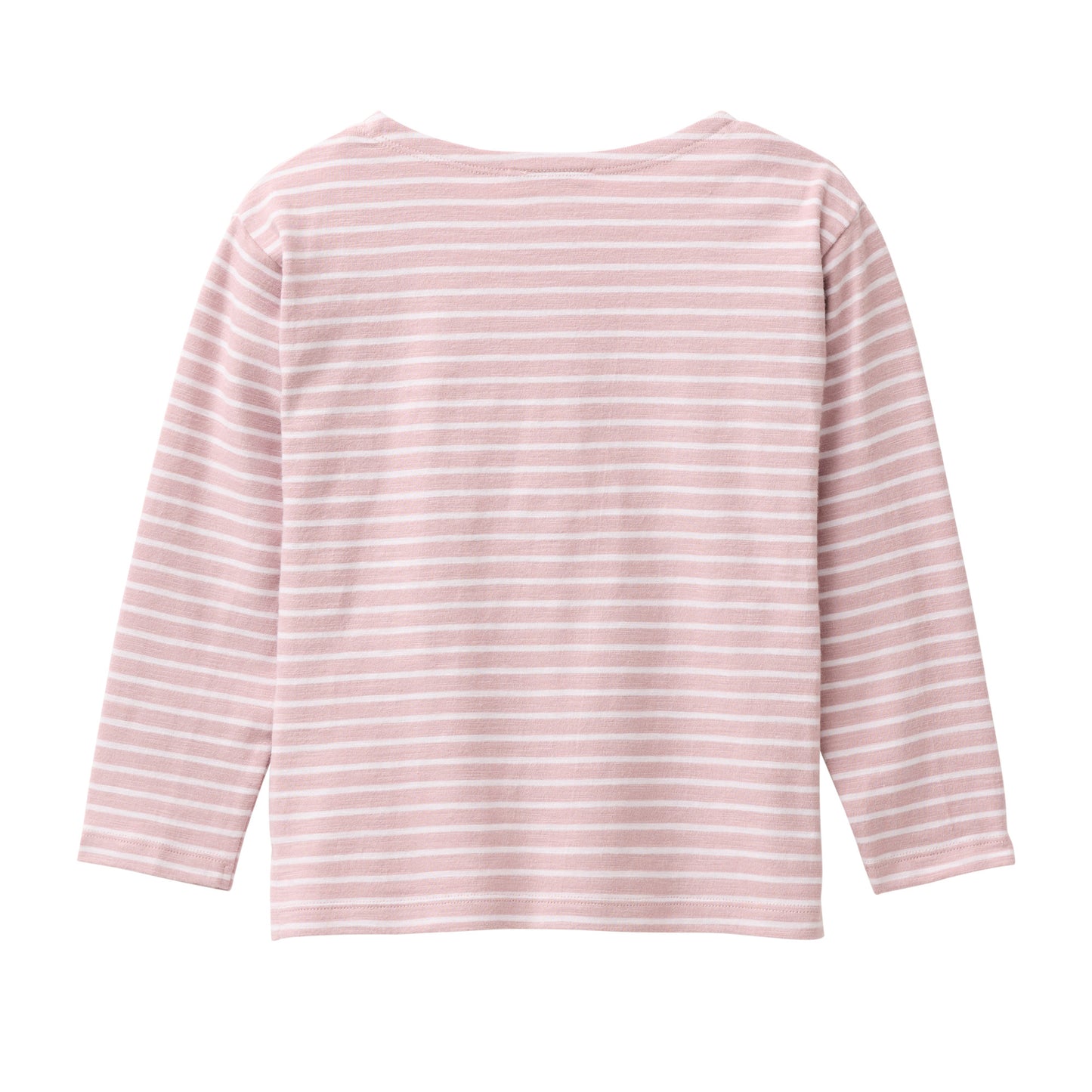 Camiseta manga larga niños algodón orgánico GOTS – Rayas rosa madera