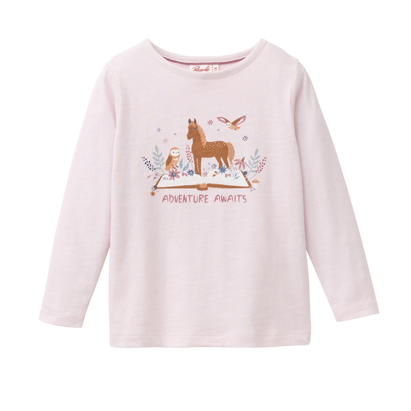 Camiseta manga larga niños algodón orgánico GOTS – Violeta claro