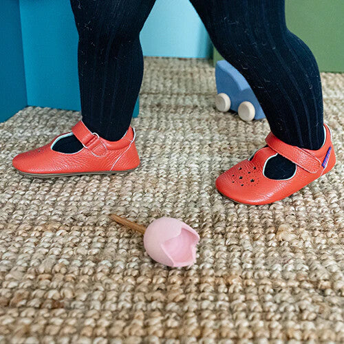 MIGHTY SHOES. WATERMELON CHILDREN'S T BAR SHOE