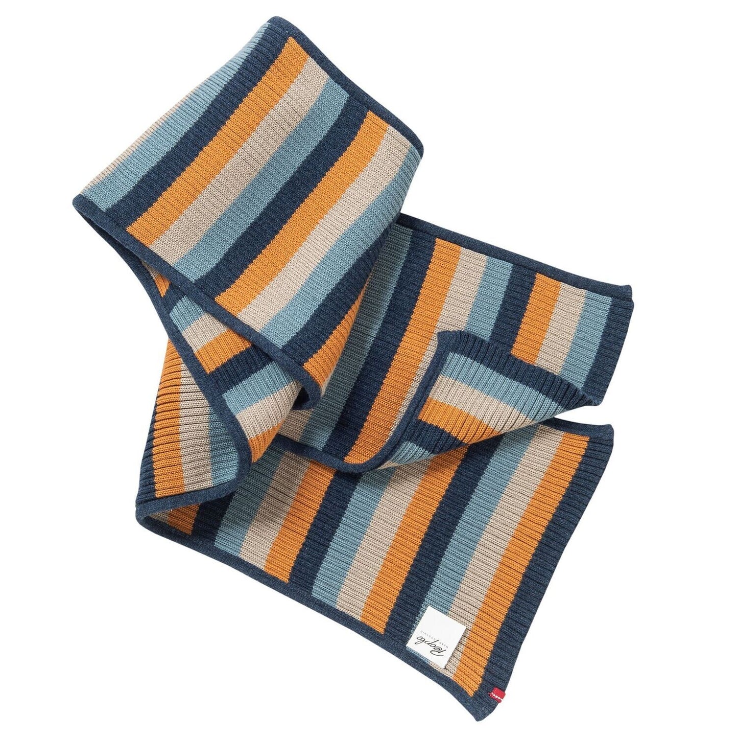 Bufanda Rayas Azul/Ocre