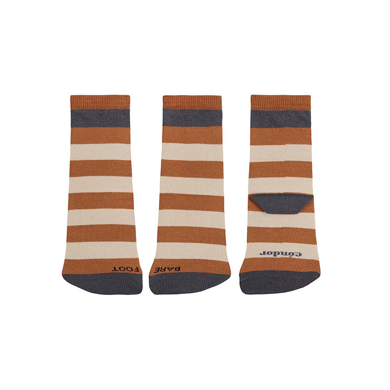 Calcetines barefoot listado, rizo en puntera OXIDO