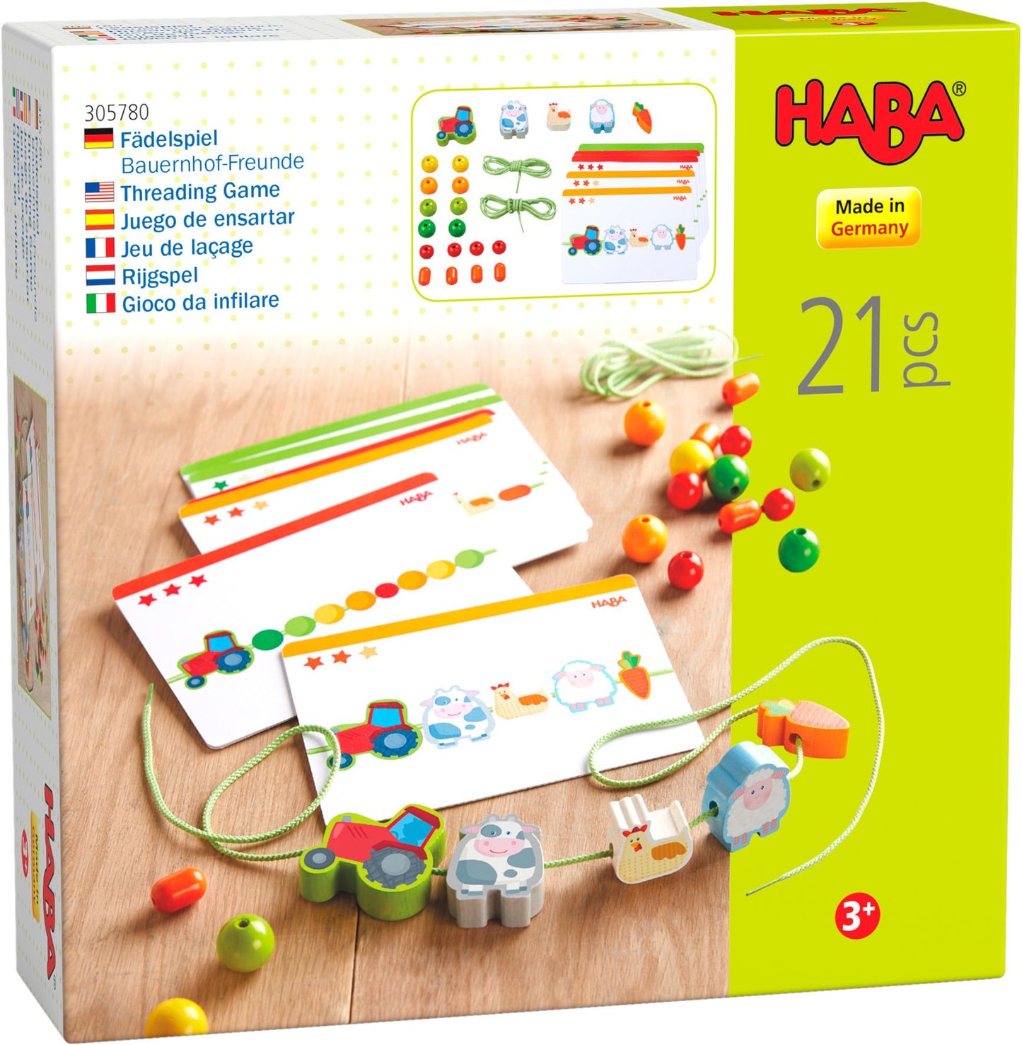Juego de ensartar Amigos de la granja