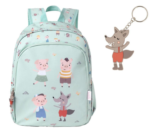 Mochila Escolar Mediana Personalizable de la Colección Vuelta al Cole The Three Little Pigs