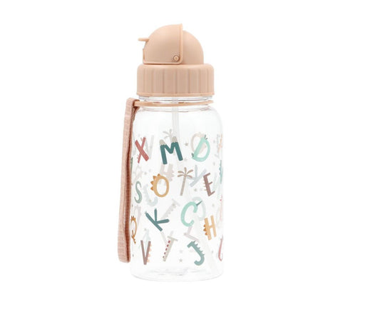 Botella Infantil de Tritán con Pajita Personalizable de 500 ml de la Colección Vuelta al Cole Funny Letters de Tutete