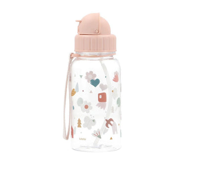Botella Infantil de Tritán con Pajita Personalizable de 500 ml de la Colección Vuelta al Cole Geometric Nature de Tutete