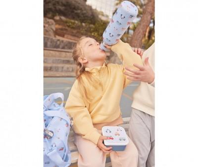 Botella Infantil de Acero Inoxidable con Funda de Neopreno  500 ml de la Colección Vuelta a Cole Geometric Nature de Tutete