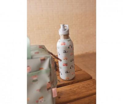 Botella Infantil de Acero Inoxidable con Funda de Neopreno  500 ml de la Colección Vuelta a Cole City Cars de Tutete