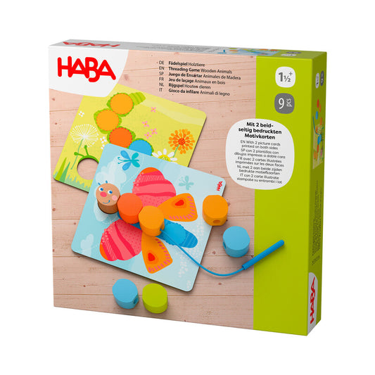 Juego de Ensartar Animales de Madera