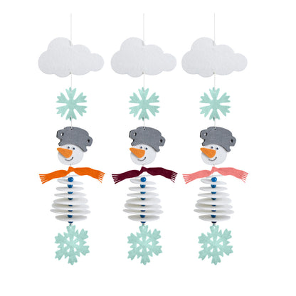 Set Creativo - Aprender a Enhebrar Guirnalda de Fieltro Muñeco de Nieve