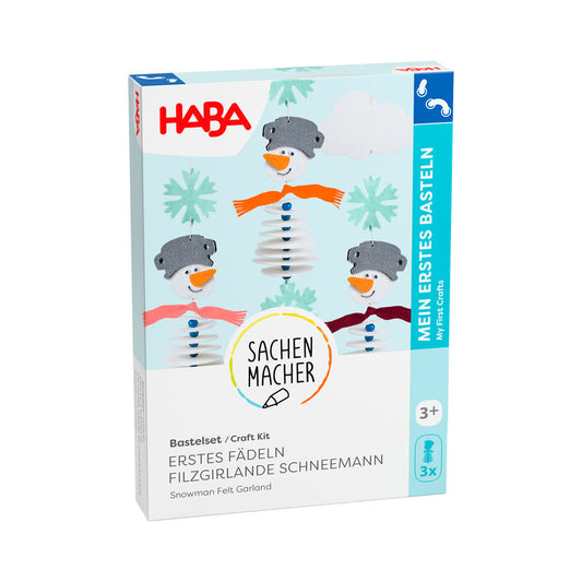 Set Creativo - Aprender a Enhebrar Guirnalda de Fieltro Muñeco de Nieve