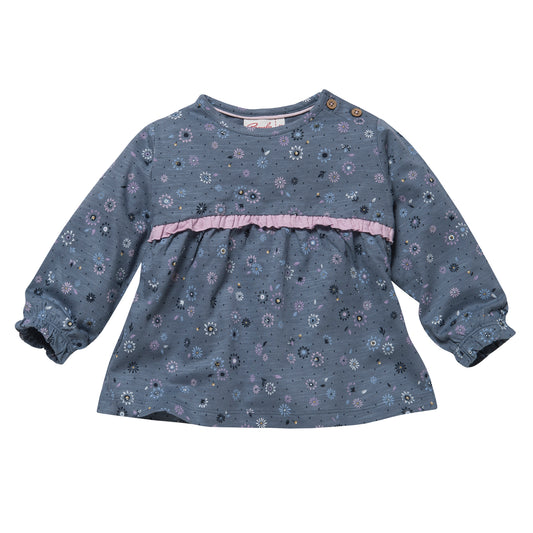 Camiseta Flores Azul-Violeta