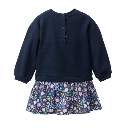 Vestido Sweat GOTS para Bebé en Algodón Orgánico Color Azul Oscuro