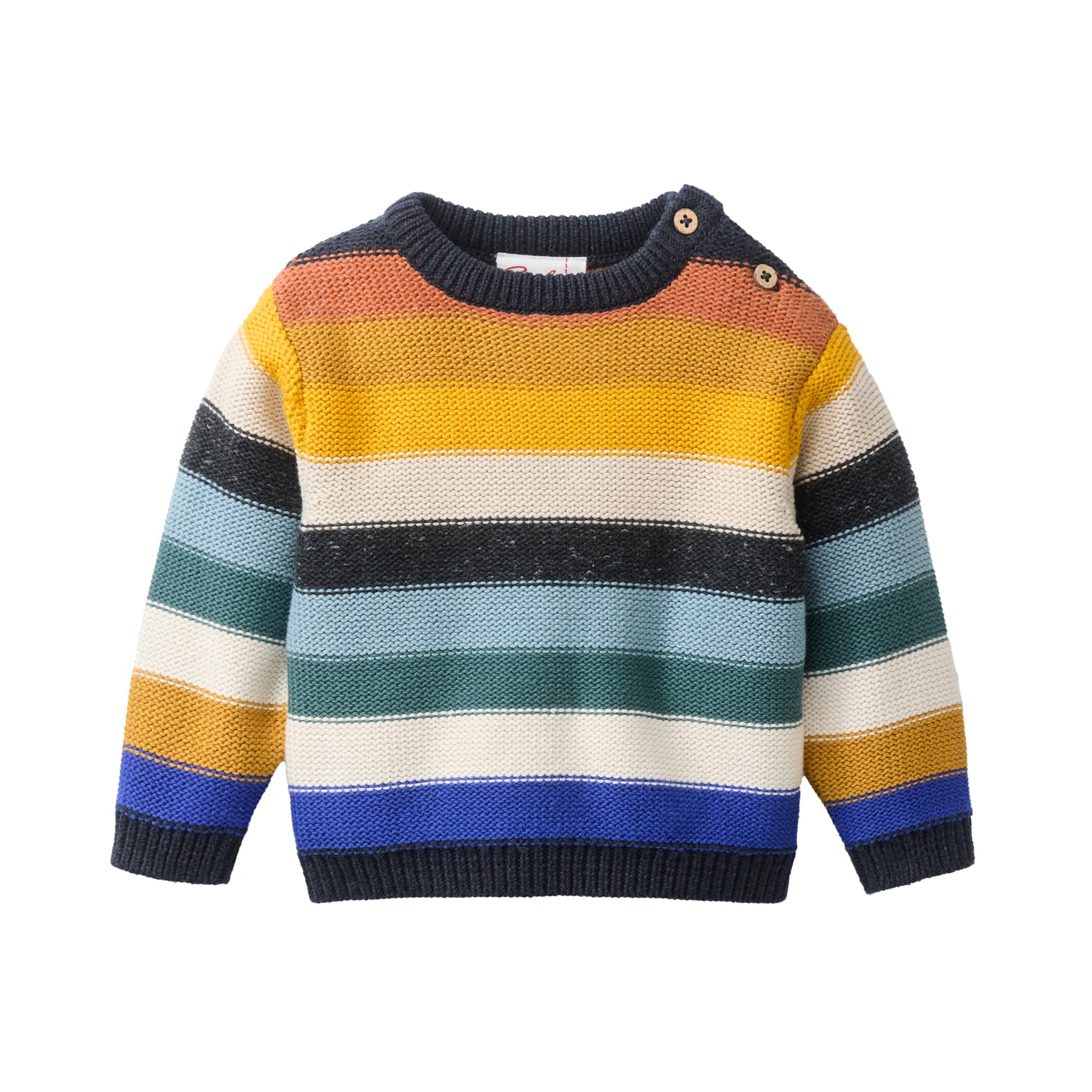 Jersey de Punto GOTS para Bebé en Algodón Orgánico con Diseño a Rayas Multicolor