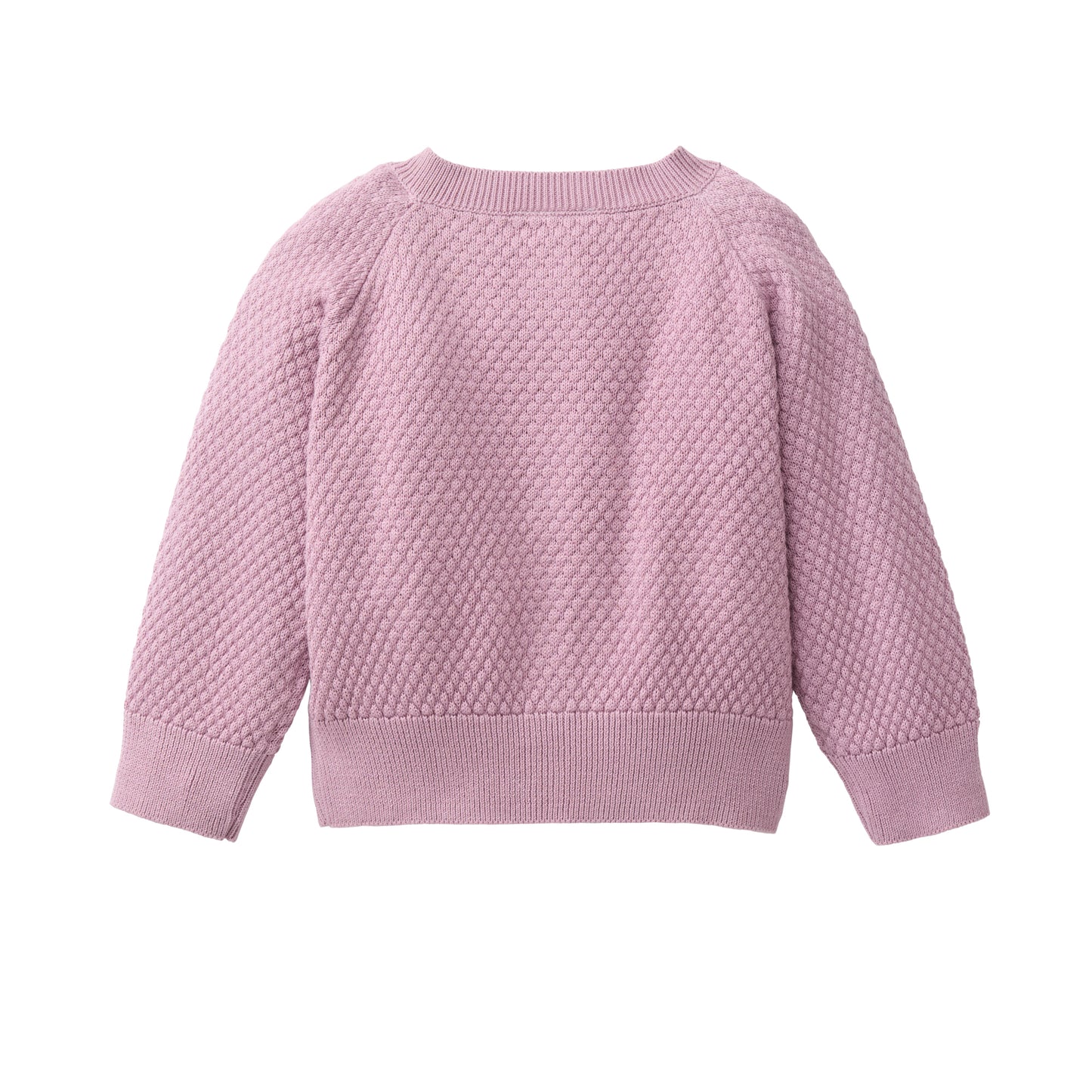 Chaqueta de Punto GOTS para Bebé en Algodón Orgánico Color Malva Mélange