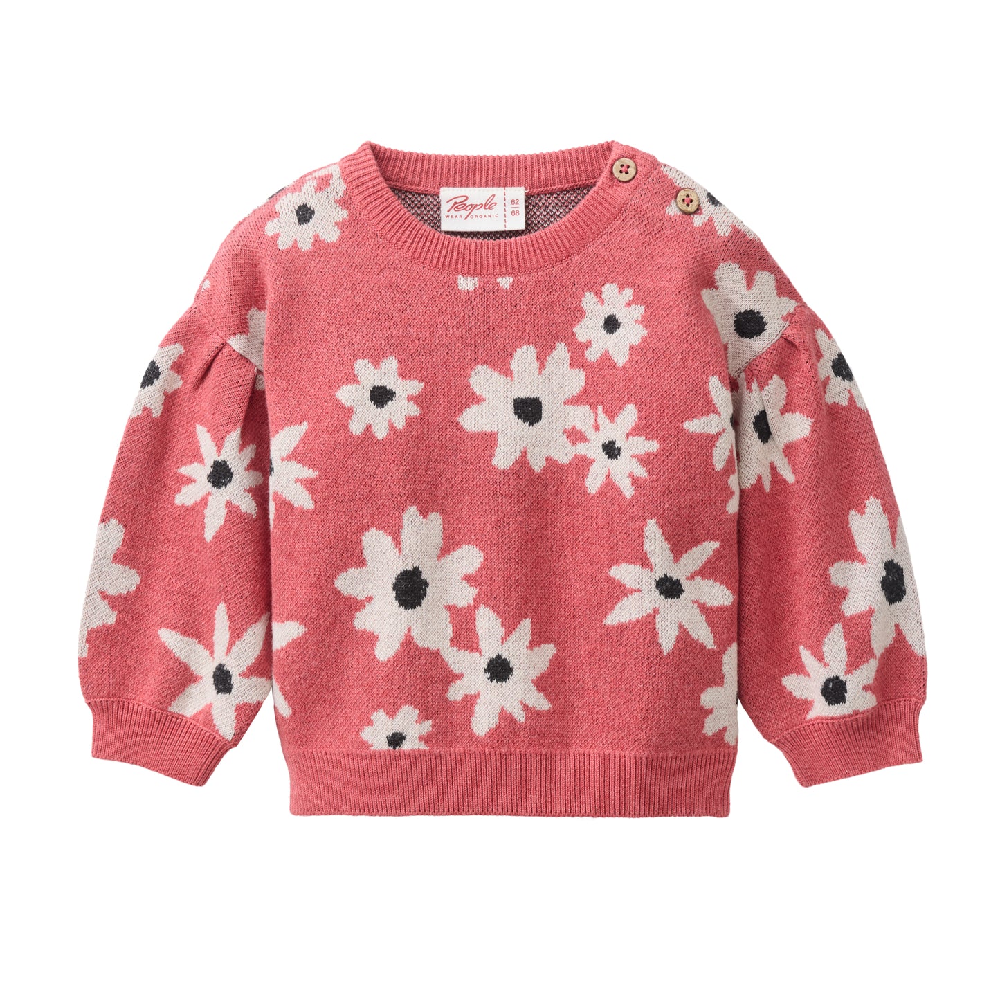 Suéter de Punto para Bebé en Algodón Orgánico GOTS - Diseño de Flores de Otoño