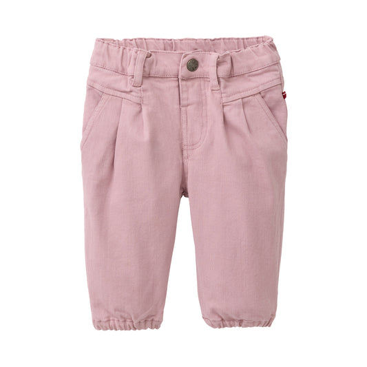 Pantalón Twill Elástico GOTS Malva para Bebé