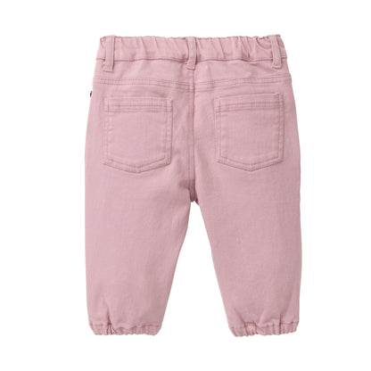 Pantalón Twill Elástico GOTS Malva para Bebé