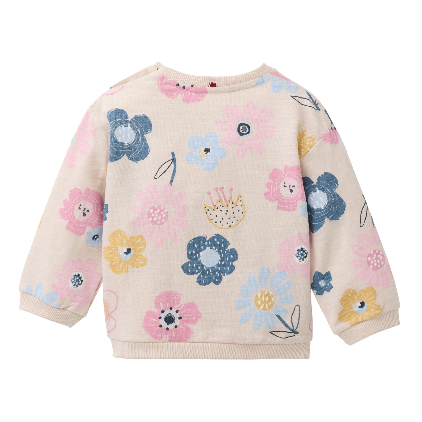 Sudadera GOTS Beige Claro con Estampado de Flores para Bebé