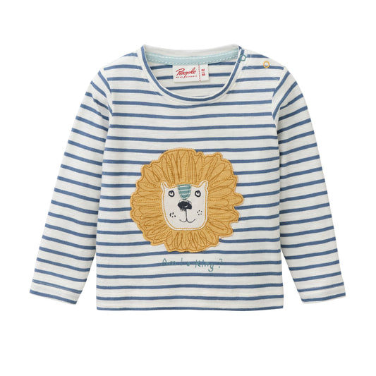 Camiseta de manga larga azul océano a rayas