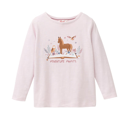 Camiseta manga larga niños algodón orgánico GOTS – Violeta claro