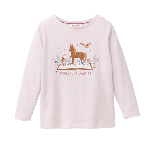 Camiseta manga larga niños algodón orgánico GOTS – Violeta claro