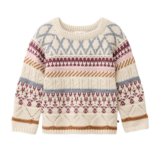 Jersey de punto niños algodón orgánico GOTS – Kitt mélange con estampado
