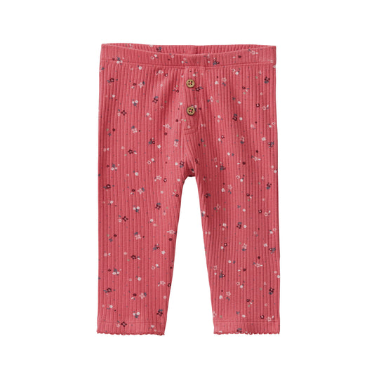 Leggings  Gots para Bebé en Algodón Orgánico rosa y pequeñas flores