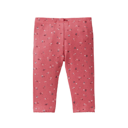 Leggings  Gots para Bebé en Algodón Orgánico rosa y pequeñas flores