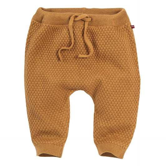 Pantalones de punto geometric canela