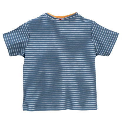 Camiseta Azul Rallas Blancas