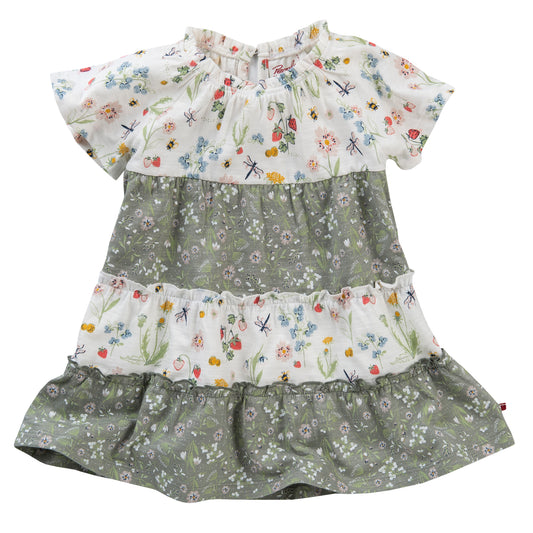 Vestido Flores Verde/Blanco