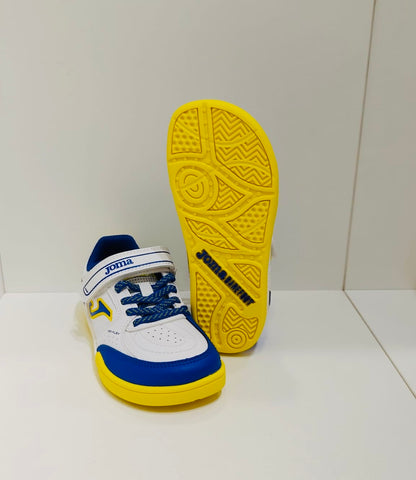 Zapatillas de fútbol sala Top Flex blanco, azul y amarillo