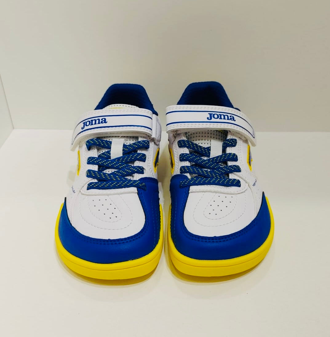 Zapatillas de fútbol sala Top Flex blanco, azul y amarillo