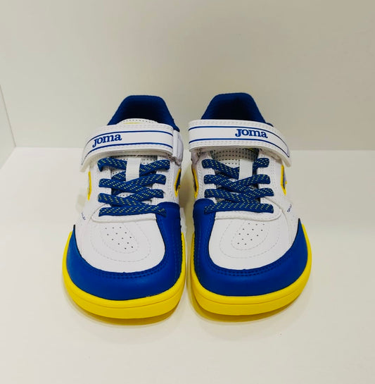 Zapatillas de fútbol sala Top Flex blanco, azul y amarillo