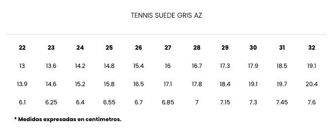 TENNIS SUEDE GRIS AZ ( horma media)