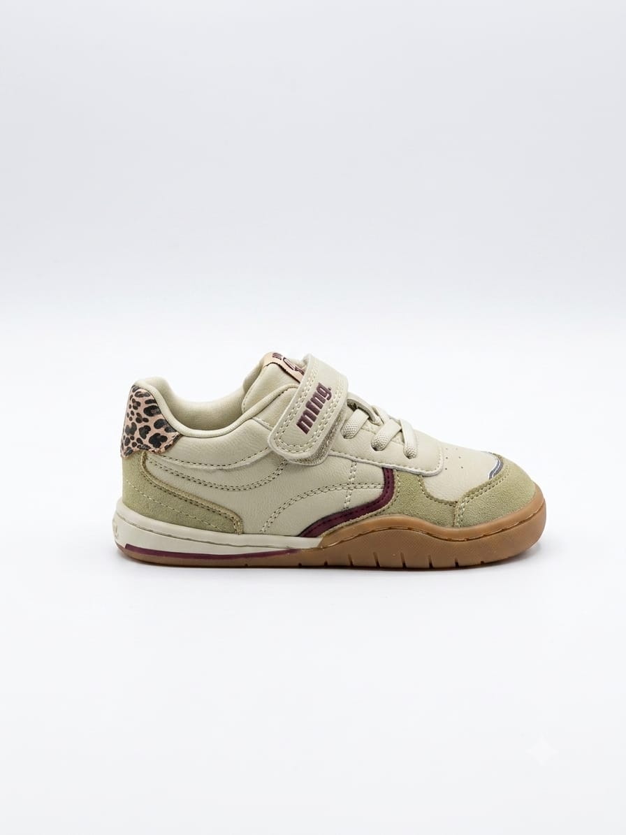 Deportivo Free kids crema/leopardo