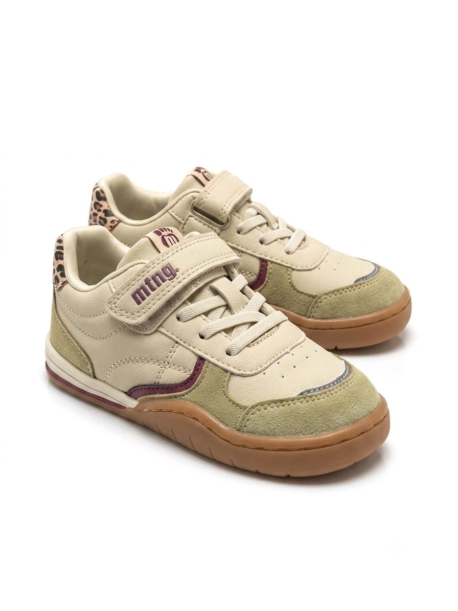 Deportivo Free kids crema/leopardo