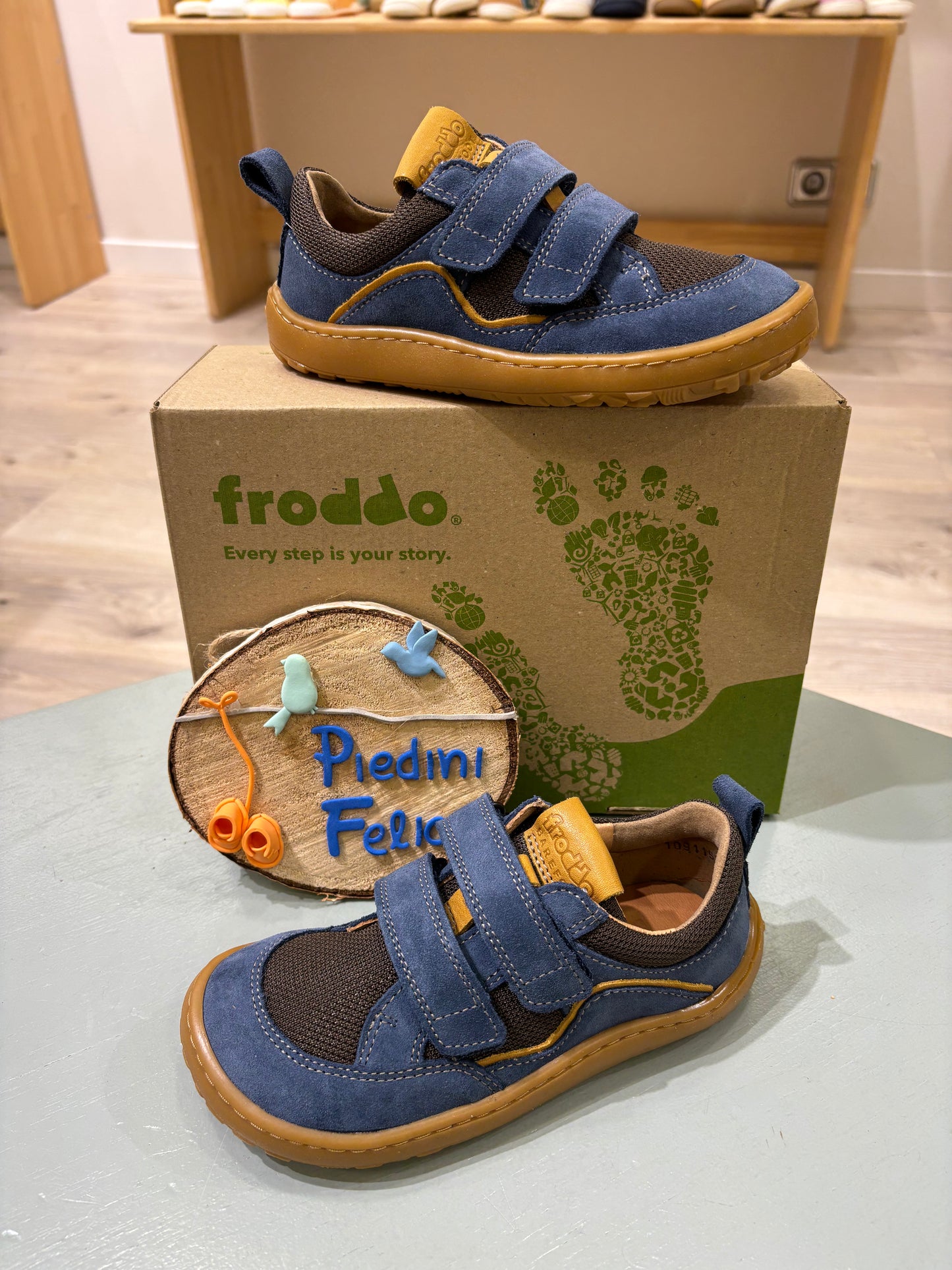 Barefoot Base Textil Denim/Cognac