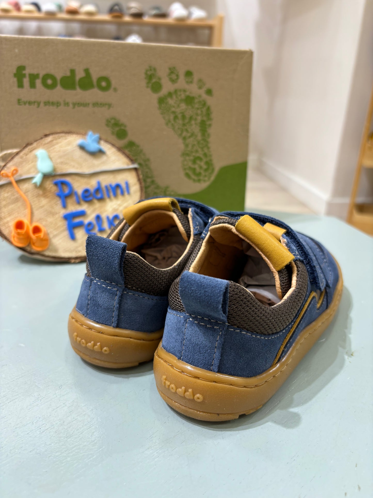 Barefoot Base Textil Denim/Cognac