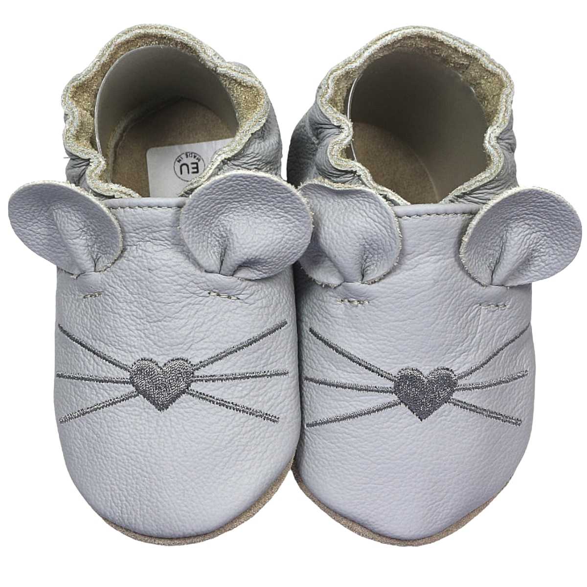 MOUSE LIGTH GREY babucha en piel antideslizante